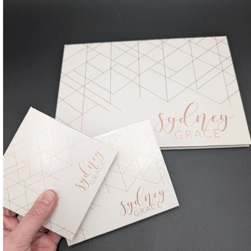 Sydney Grace Empty Magnetic Palettes White Geometric Set of 3 Sizes Preowned